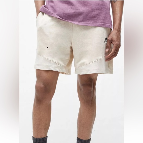 ADIDAS BOTANICAL DYE 7" Terry Mens SHORT Size 2XL Casual Athleisure Sporty Beige - Picture 3 of 12